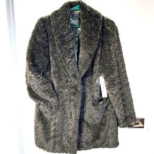 NWT Reflective Dark Green Teddy Coat
